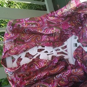 Paisley print silk blouse